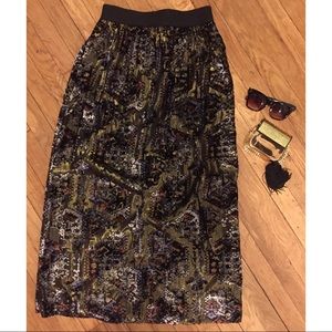 BOGO FREE Shimmery Floral Maxi Skirt